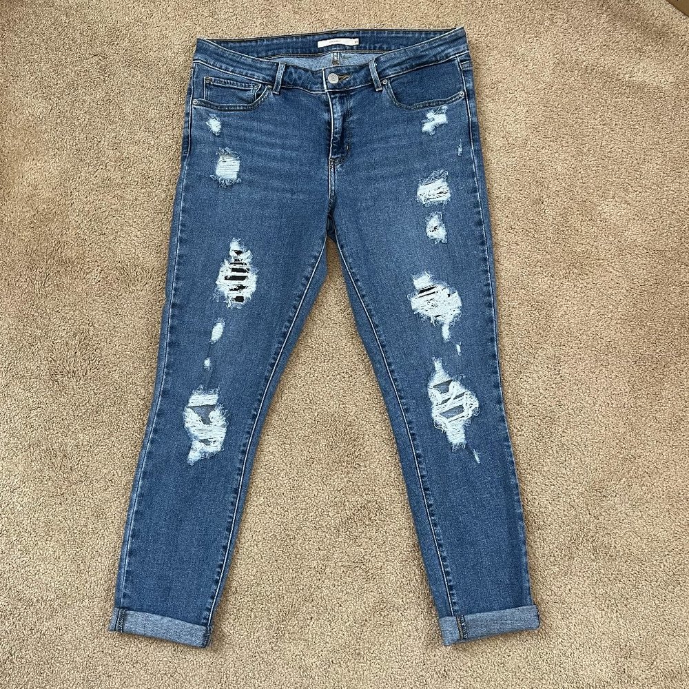 Levi's 711 Skinny Distressed Jeans Size 31